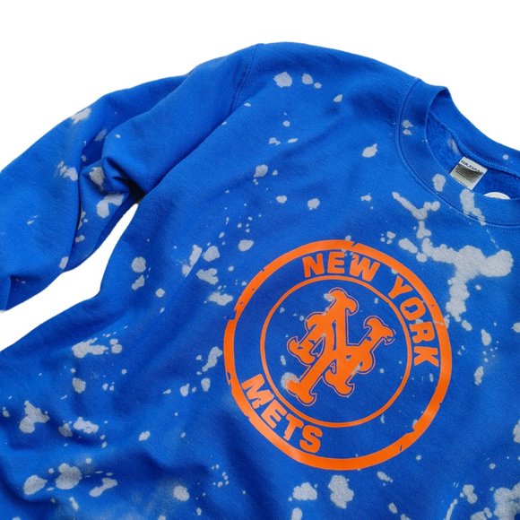 New York Mets Bleached Crewneck Sweatshirt - Picture 3 of 6